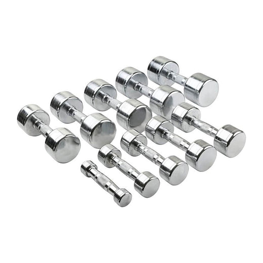Chrome dumbbell set from 1kg to 10kg
