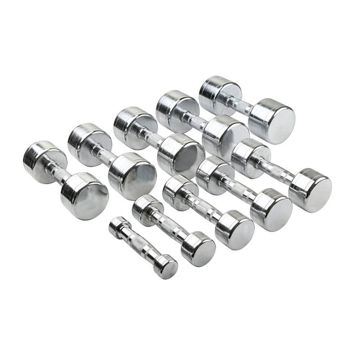 Chrome dumbbell set from 1kg to 10kg