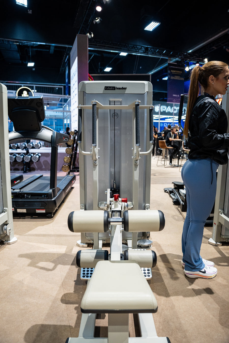 GluteLeader Standing Hip Thrust GL-1004 rear machine view in an exhibition gym