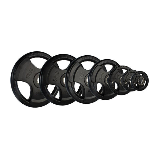Olympic rubber tri-grip weight plates